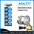 2PCS-50PCS 1.55V AG4 Button Batteries 377 SR626 SR626SW Cell Coin Alkaline Battery 177 376 626A LR66 LR626 For Watch Toys Clock. 