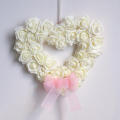 Home decor Heart-shaped wreath Delicate Pink White White rose wreath Heart-shaped Red Romantic Valentine's Day wreaths for Valentine's Day decoration Home decoration Wedding venue decor Gift for loved. 