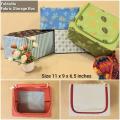 1 Pc - Medium Sized Folding Fabric Storage Box with Metal Frame - Capacity 12 Ltrs - Random Colors. 