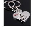 Lovers Keychain Buckle Couple Key Chain Ring Heart & Music Note Love. 