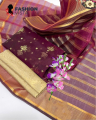 Fashion Vista Pure Organza Bunch 3 PC Unstitched Suit With Organza Zari Lining Dupatta and Maysori Trouser - Unstitched Fabric For Women - Dress For Girls - Dress For Women - (Magenta Color). 