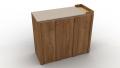 IS-001 - Oak Wood Iron Stand with 3 Cabinets Chest of Drawer Dark & Light Brown Polish Finish Storage Chester. 