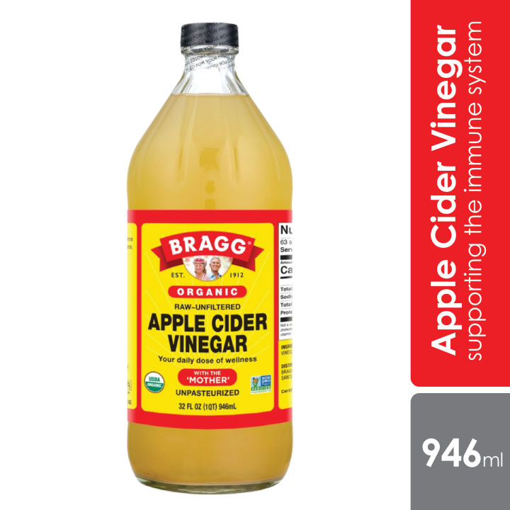 Bragg Apple Cider Vinegar 946ml (USA, Organic, Raw, Unfiltered, Gluten Free, with Mother)