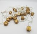 GOLDEN CUBE STRING FAIRY LIGHT ( PLUG IN GOLDEN FAIRY LIGHT ). 