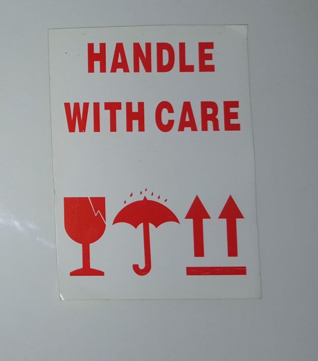 Pack of 15 - Fragile Sticker For Sensitive Packaging (5 x 3.5 inches)