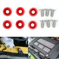 6pcs M8 Decorative Red Washers Screws Universal for Automobile Car Fender Bumper Engine Cover. 