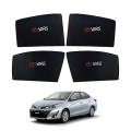 TOYOTA YARIS High Quality Sun Shade with Logo 4Pcs - Black. 