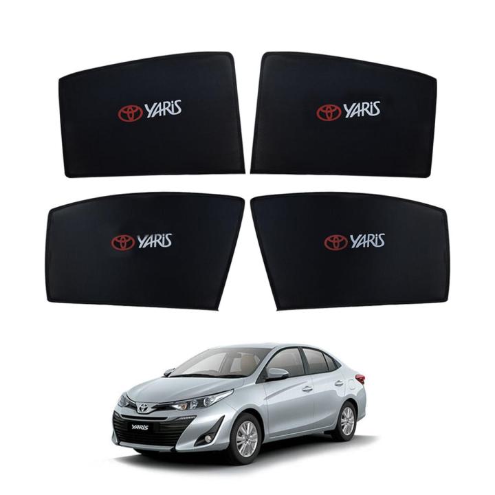 TOYOTA YARIS High Quality Sun Shade with Logo 4Pcs - Black