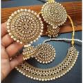 stylish antique set with heavy earrings. 