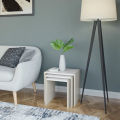 Space-Saving Modern Nesting Tables Set - Square Engineered Wood Tables with Moisture-Resistant Wenge Finish, Durable Compressed Wood, Easy Assembly, Stylish Home Decor Accent. 