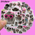 56PCS Sad Hamster Meme Stickers Cute Cartoon Graffiti Decals For Laptop Luggage Water Cup Notebook Jukebox Waterproof Stickers. 