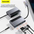 Baseus USB  C HUB to HDMI Compatible USB 3.0 100W PD Port  6-in-1 Adapter for MacBook Pro Air for iPad Pro. 