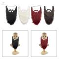 Long Beard Costume Fake Mustache Fake Beard Mustaches Dwarf Gnome Beard Costume Accessories Dress Up for Party Cosplay Supplies , Black. 