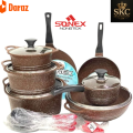 Premium SONEX Eden Plus Marble Coated 20 Pcs Cookware Set – Die Cast – Glass Lids – Ideal Gift Pack. 