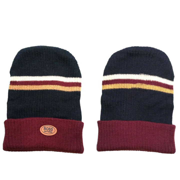 Pack of Men's Winter Hat Solid Knitted Topa Skullies