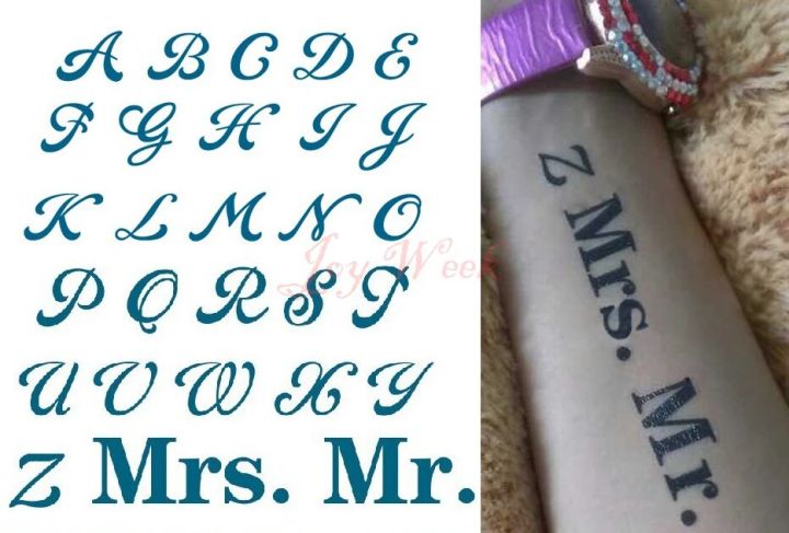 Waterproof Temporary Tattoo Sticker English word letters alphabet Mr. tatto stickers flash tatoo tattoos for girl men 4