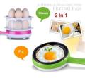 Frying Pan And Egg Boiler - 350W - Green. 