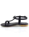 Black Faux Leather Sandals For Women. 