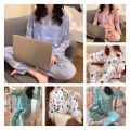 Female Pajamas Colorful Female Soft Pajama Top with Long Pants. 
