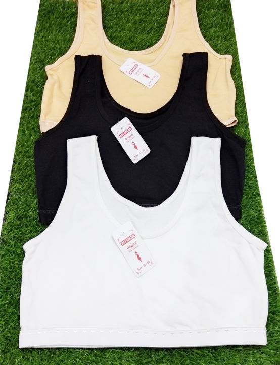 Pack%203%20Soft%20Cotton%20Camisole/Half%20Body%20Teenage%20Training%20Bra/vest/Inner%20Wear/BDs/Sports%20Bra/Tanks%20For%20Beginners%20Kid%20Girls%20-%20For%207%20to%2010%20Yrs%20-%20Image%205