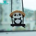 Panda Car Accessories Colorful Car Panda Pendant Stylish Swing Ornament for Car Interior Animal Mirror Hanging Accessory Long-lasting Vibrant Colors Southeast Asian Buyers' Favorite Color Matching. 