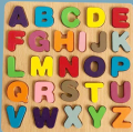 WOODEN ALPHABET NUMBERS & ANIMALS PUZZLE BLOCK BOARD. 