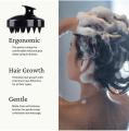 Shampoo massager brush - Hair Scalp massager brush with soft silicon bristles-BLACK colour. 