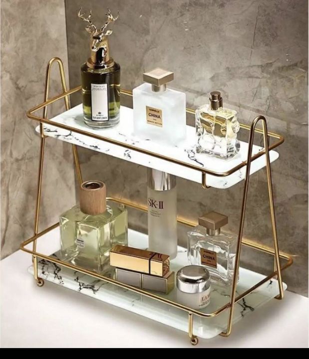 Makeup Organizer Iron Tray for Bathroom & Dressing And table tray for serving