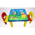 Cartoon Design  Kids Study & Dining Set 2 Chairs & 1 Table. 