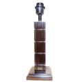 Wood Table Lamp Chocolate Brown Color Without Shade. 