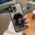 For Samsung Galaxy A05 A05s A04 A04e A04s Back Cover with 3D Cartoon Astronaut Folding Stand Luxury Gradient Shiny Plating Glitter Women Girls Phone Case Clear Soft Silicone Protective Cases Pouch Girls. 