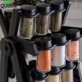 Spice Rack Organizer For Kitchen 360° Rotating Spice Rack For Masala Jars Multifunctional Spice Seasoning Jar With Stand Jars Bottles Glass & Boxes. 