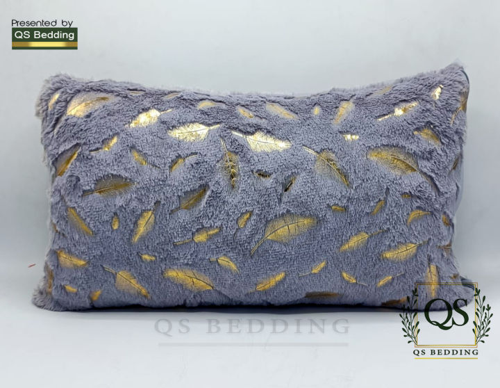 QS%20Decorative%20Super%20Soft%20Square%20Faux%20%20with%20Gold%20Feathers%20Gilding%20Leaves%20Cushion%20Covers%20Cases%20Soft%20Fuzzy%20Cute%20Pillowcase%20for%20Couch%20Sofa%20Bed,%2012x20%20Inch%20%7C%20QS%20Bedding%20-%20Image%204