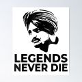 Sidhu Moose Wala Legends Never Die vinyl Sticker for wall decor, home decor, office decor. 