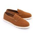 Stylish Suede Loafers for Men | Comfortable Slip-On Casual Shoes with White Sole - Ideal for Daily Wear. 