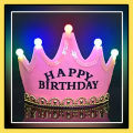 New LED Light-Up Birthday Crown Hat for Kids Party Celebration, Unisex, Age 3-12. 