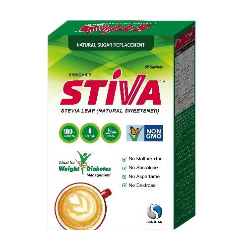 Shaigan Stiva Leave Natural Sweetener 50 Sachets Box 100g (2g x 50 Sachets)