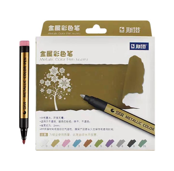 STA Permanent Metallic Paint Markers Pack of 10