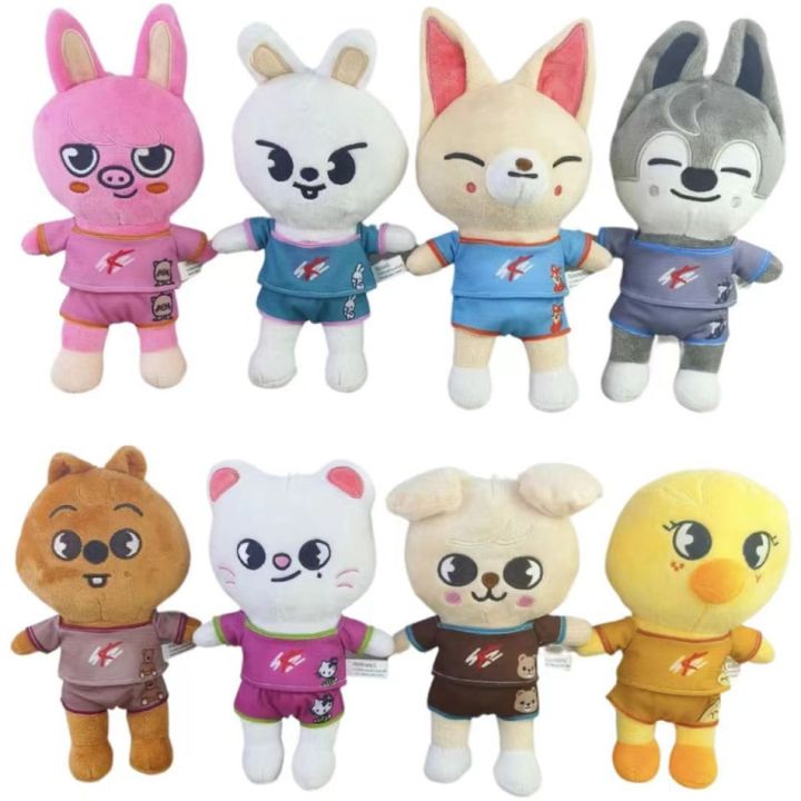 New Skzoo Plush Toys 20cm Stray Kids Plush Wolf Chan Cartoon Stuffed Animal Plushies Doll Kawaii Companion for Kids Gift