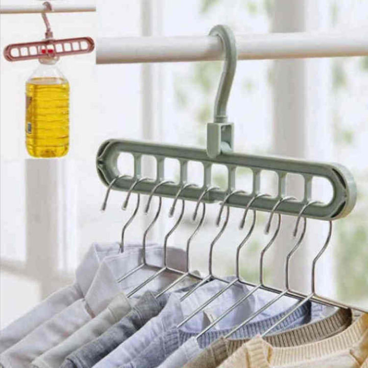 Super Magic Changeable Clothes Pluto Plastic Hanger Space Saving Saver Wonder Closet Organizer 9 Holes Holder Cloths and Pants Hanger