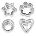 12 Piece Cookie Cutter Cutter Set | 4 Different Shapes, 3 Sizes, Stainless Steel Metal Molds | Shape Cutters for Kitchen, Baking, Diwali & Christmas Small Size Cookie Cutters. 