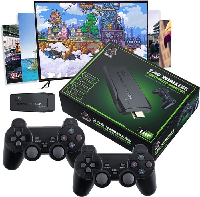 M8 Game Stick Lite 4K 20000 Games 64GB HDMI Game Stick 4K Video Game Console Wireless Retro Game Console Nostalgia Plug and Play Video Game Console 4k,40+ Emulators Console,64GB Built in 10000+ Video Games 2.4G Wireless Controllers