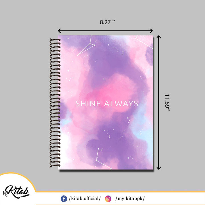 MyKitab - Always Shine Spiral Notebook-A4|Notebook for Girls and Boys |Diary