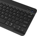 HB030B Universal Slim Portable Wireless Bluetooth 3.0 7-Colors Backlit Keyboard with Built in Rechargeable Battery, Black. 