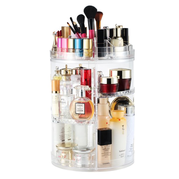 360 Rotating Makeup Organizer, DIY Detachable Spinning Makeup Holder Storage Bag