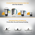 SILVER CREST STAINLESS STEEL 3-IN-1 JUICER BLENDER GRINDER MACHINE: MULTI-FUNCTION JUICER, BLENDER WITH PULSE, AND PRECISION GRINDER FOR FRUITS, VEGETABLES, COFFEE BEANS, NUTS, AND SPICES. 