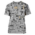 Old Newspaper 3D Printed T-shirt Men Women Casual Fashion Hip Hop Funny Short Sleeve Streetwear Vintage Tees Tops Summer Tshirts. 