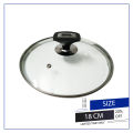 XOGO Picks Premium Quality Glass Lid / Cover for pan & pots with round handle-18CM. 