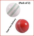 Pack of 2 Cricket Balls for Training White & Red, Coaching, Practice & Excellent Bounce Skills Soft Foam Rubber Cricket Ball with Durable Traditional Seams Stitched for All Age Players. 