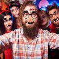 New Stylish Lovely Funny Foolish Nerd Halloween Black Old Man Glasses Eyebrow Nose with Mustache Costume Party decoration suppli. 